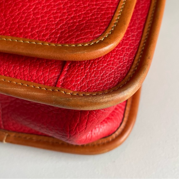 Dooney & Bourke Red Brown Leather Mini Binoculars Equestrian Crossbody Bag - Picture 12 of 16